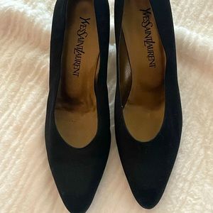 Yves Saint Laurent vintage black satin heels